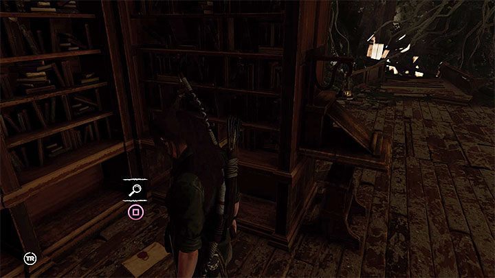 Journal (14) is on the ground in a room away from the stairs on the first floor of the library - Documents in Mission of San Juan | Secrets in Shadow of the Tomb Raider - Mission of San Juan - Shadow of the Tomb Raider Game Guide