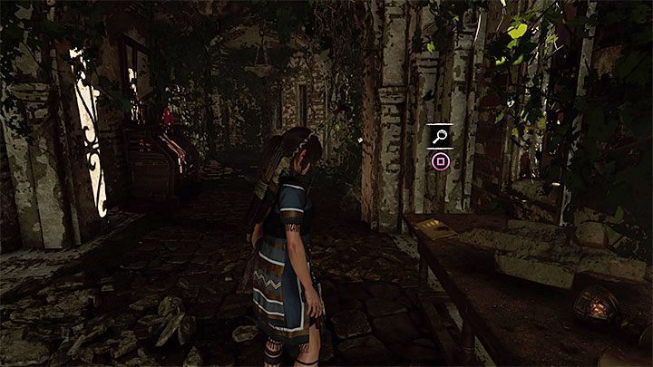 Document (5) is in a dimly-lit corridor near the entrance to the Tree of Life tomb - Documents in Mission of San Juan | Secrets in Shadow of the Tomb Raider - Mission of San Juan - Shadow of the Tomb Raider Game Guide