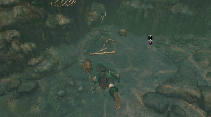 The first cache (1) is located under water in the crypt located in the western part of the location - Chests and survivalist cache in The Hidden City | Secrets in SotTR - The Hidden City - Shadow of the Tomb Raider Game Guide
