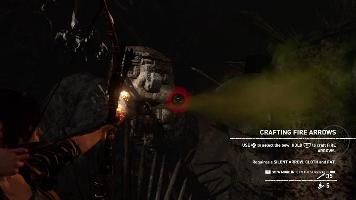 This is the first time you will meet poisonous traps, in order to destroy them you have to shoot them with fire arrows - Challenge Tombs - Mission of San Juan in Shadow of the Tomb Raider - Challenge Tombs - Shadow of the Tomb Raider Game Guide