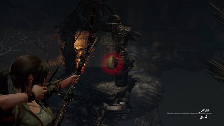 After killing your opponents, return to the top and shoot down the trap - Challenge Tombs - Mission of San Juan in Shadow of the Tomb Raider - Challenge Tombs - Shadow of the Tomb Raider Game Guide