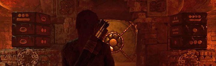 Go back to the two main dials and start manipulating them, based on the symbols in the rooms on the sides - How to solve the Gate riddle in the Kuwak Yaku in Shadow of the Tomb Raider? - Solving Riddles - Shadow of the Tomb Raider Game Guide