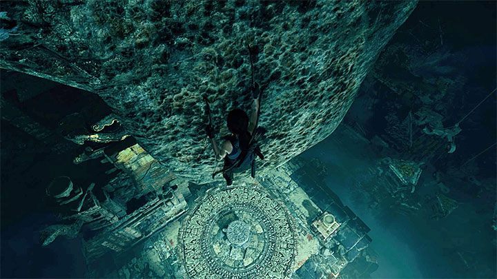You can now jump to the new bell structure and then to the new hanging ladder next to it - Investigating the temple ruins in Cozumel - Hunters Moon - Cozumel - Shadow of the Tomb Raider Game Guide