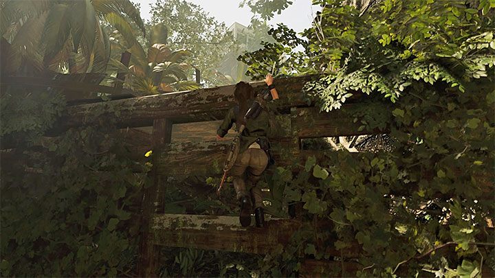 After you clear the area, find a shelf that you can climb - Escaping the temple and returning to the Kuwaq Yaku - Path of the Dead - Kuwaq Yaku - Shadow of the Tomb Raider Game Guide