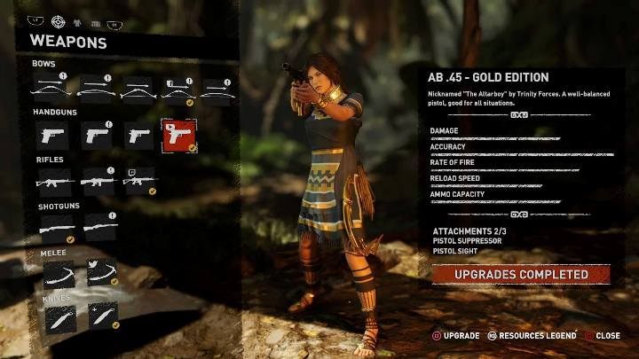 4 - Gold weapons in Shadow of the Tomb Raider - Equipment - Shadow of the Tomb Raider Game Guide