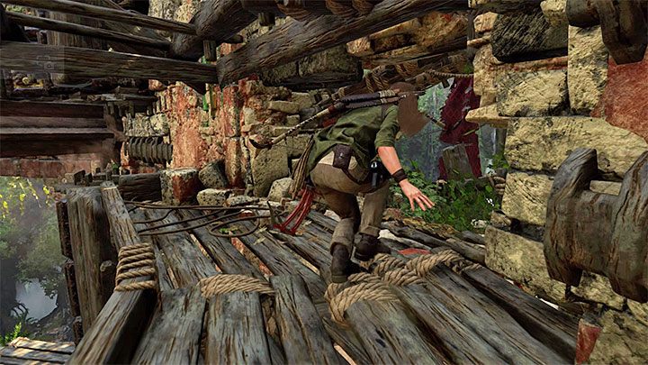 Reach the new ledge, but dont start climbing right away, theres one moving part here - shown on picture 1 - How to complete the Trial of the Eagle in Shadow of the Tomb Raider Game? - Solving Riddles - Shadow of the Tomb Raider Game Guide