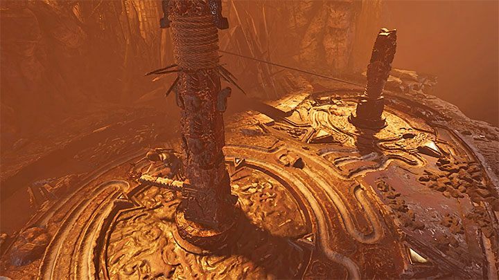 Approach the lever next to the taller pole and push it - Completing the Trial of the Serpent in Shadow of the Tomb Raider - Solving Riddles - Shadow of the Tomb Raider Game Guide