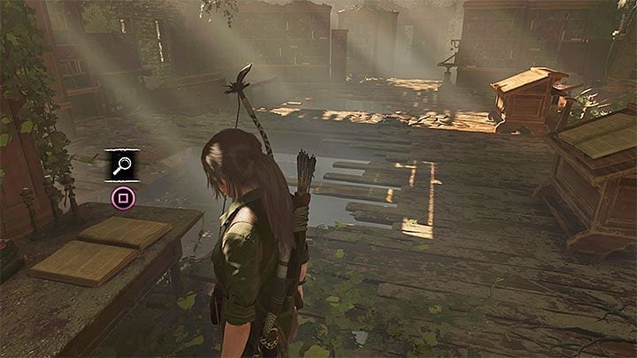 Reach the librarys upper floor - How to solve the way of the cross puzzle beneath the library in San Juan? - Solving Riddles - Shadow of the Tomb Raider Game Guide