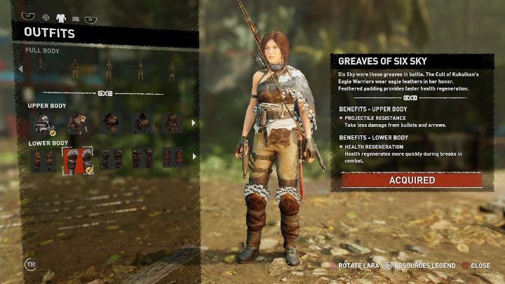How to get - Finish the crypt in The Hidden City, which can be found during the Hearts and Minds side mission - All Laras outfits in Shadow of the Tomb Raider - Equipment - Shadow of the Tomb Raider Game Guide