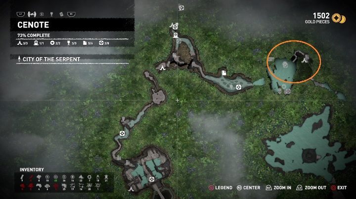 To start the Respected challenge you must go to the area marked on the map above - Challenges in Cenote | Secrets in Shadow of the Tomb Raider - Cenote - Shadow of the Tomb Raider Game Guide