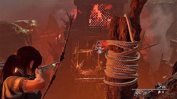 Slide down on the rope, swing and then jump towards the ledge - Exploration of the city and the final boss - City of the Serpent - The finale - City of the Serpent - Shadow of the Tomb Raider Game Guide