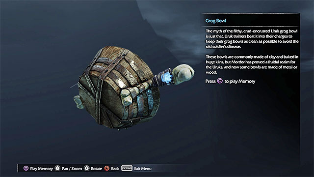 After you add the artifact to your inventory, locate the interactive spot shown in the above screenshot and play the memory - List of artifacts: Udun | Collectibles - Artifacts - Artifacts - Middle-earth: Shadow of Mordor Game Guide