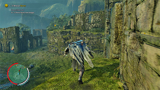 Look out for the opportunities to throw orcs off the ledges - The Name of Power | Outcast Rescue Missions - Outcast Rescue Missions - Middle-earth: Shadow of Mordor Game Guide