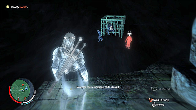 Goroth is standing next to the cage with the captive caragor - 3: The Spirit of Mordor | Main missions - Main missions - Middle-earth: Shadow of Mordor Game Guide