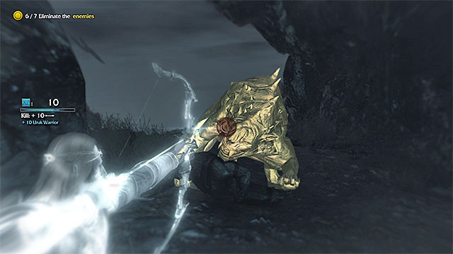 You can either attack the caragor at a distance or in melee (it then becomes highly dangerous) - 4: An Interested Party | Main missions - Main missions - Middle-earth: Shadow of Mordor Game Guide