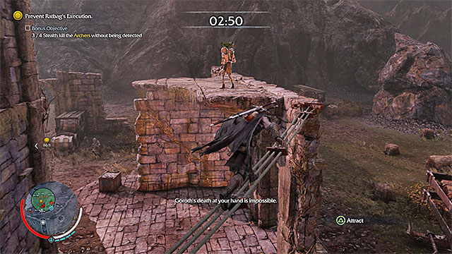 walk over the ropes and climb the ruins - 5: Climbing the Ranks | Main missions - Main missions - Middle-earth: Shadow of Mordor Game Guide