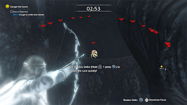 Note that you have gained access to the Shadow Strike attack and you are going to need it, already while escaping the cave - 8: The One Truth | Main missions - Main missions - Middle-earth: Shadow of Mordor Game Guide