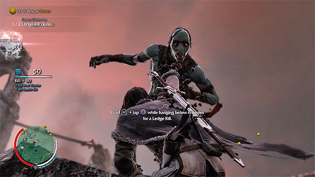 Wait until an orc comes near a ledge and grab him - Shattered | Outcast Rescue Missions - Outcast Rescue Missions - Middle-earth: Shadow of Mordor Game Guide