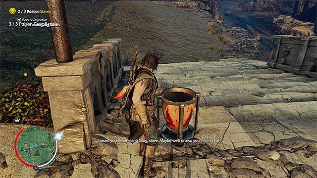 Once you poison a barrel, get away from it quickly - Drink Up | Outcast Rescue Missions - Outcast Rescue Missions - Middle-earth: Shadow of Mordor Game Guide