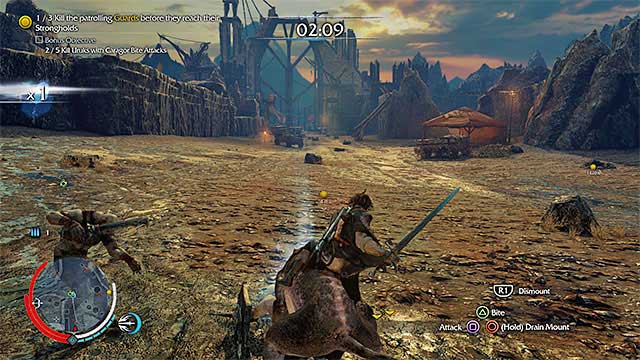 Have the caragor bite enemies, thus completing the bonus objective by the way - The Fell Beast (sword) | Weapon Missions - Weapon Missions - Middle-earth: Shadow of Mordor Game Guide
