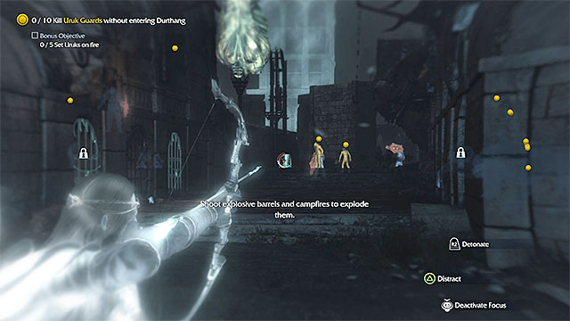 As soon as the mission starts, focus on completing the bonus objective - Shadow Under Siege (bow) | Weapon Missions - Weapon Missions - Middle-earth: Shadow of Mordor Game Guide