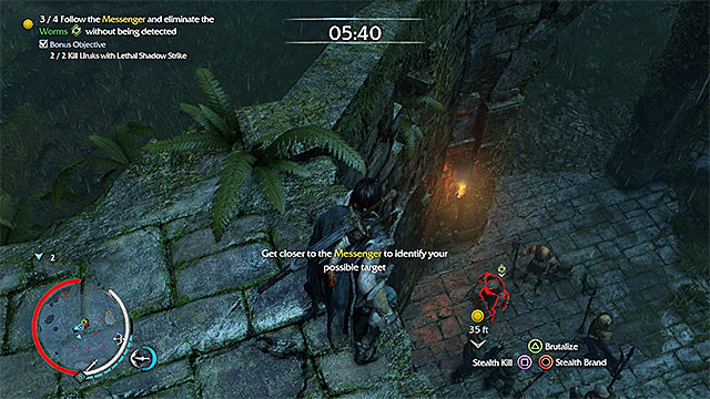 Later into the mission, climb onto the ledges above - Fatal Secrets (dagger) | Weapon Missions - Weapon Missions - Middle-earth: Shadow of Mordor Game Guide