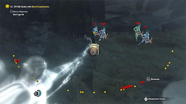 Right after this mission starts, you will have to defend yourself, because the small hill that you are standing on, will be attacked by the enemy archers - Shadow and Flame (bow) | Weapon Missions - Weapon Missions - Middle-earth: Shadow of Mordor Game Guide