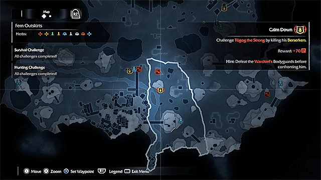 An example marker of a mission, where you need to lure the Warchief - Extra mission: Brand the Warchiefs | Main missions - Main missions - Middle-earth: Shadow of Mordor Game Guide