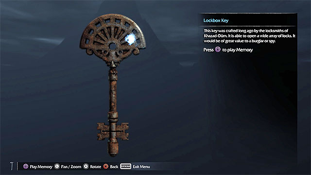 After you add the artifact to your inventory, locate the interactive point shown in the above screenshot and play the memory - List of artifacts: Nurn | Collectibles - Artifacts - Artifacts - Middle-earth: Shadow of Mordor Game Guide