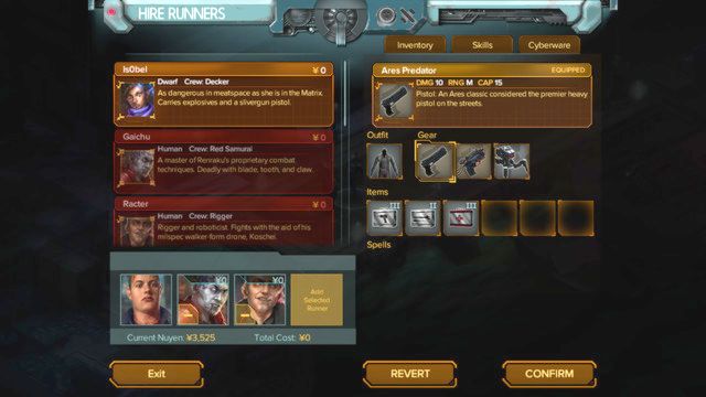Each time before you start a mission, you can select your party members (up to 3) - Preparations for missions - Shadowrun: Hong Kong - Game Guide and Walkthrough