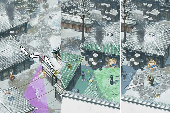 Lure the enemy using sake and eliminate him - Mission 3 - Imai Town | Walkthrough - Campaign - Shadow Tactics: Blades of the Shogun Game Guide