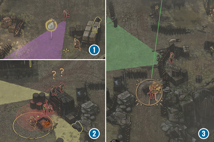 Patrols coming back to the village will stand in your way - theyre anxious so theyve secured the only entrance to the village - Mission 7 - Suganuma Village | Walkthrough - Campaign - Shadow Tactics: Blades of the Shogun Game Guide