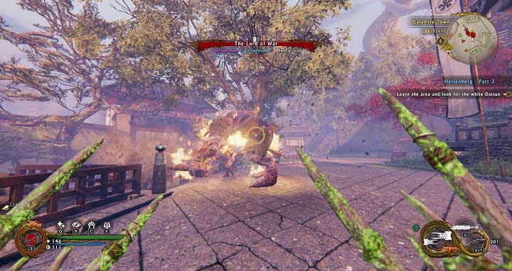 Remember that during the encounter with The Lord of War you need to keep your distance - Heisenberg | Side missions - Side missions - Shadow Warrior 2 Game Guide