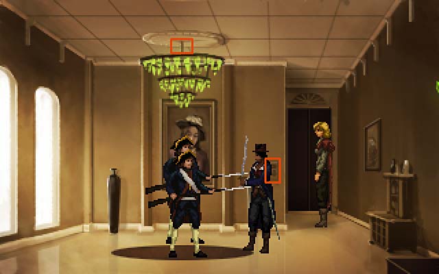 When Danton will be fighting with two guards, shoot at the rope above the chandelier - Find doctors notepad - Act three - Shardlight - Game Guide and Walkthrough