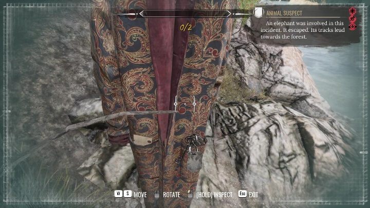 There's a large tree between the rocks - Sherlock Holmes Chapter One: Gilded Cage, elephant escape - walkthrough - A gold-plated cage - Sherlock Holmes Chapter One Guide