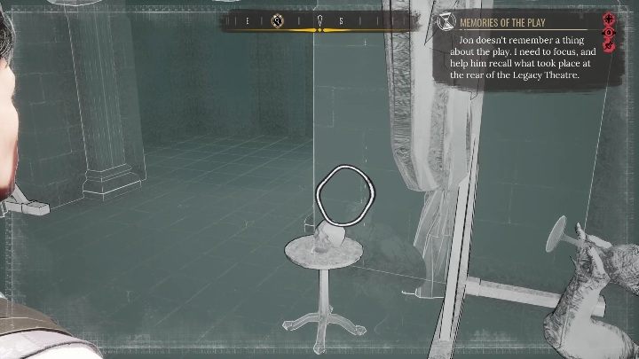 Right next to the girl is Jon, who is hiding behind a table with a skull - Sherlock Holmes Chapter One: Flashes of Merriment - walkthrough, Cordona stories - Cordon Tales - Sherlock Holmes Chapter One Guide