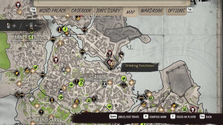 The case begins at the Drinking Dutchman bar in Silverton - Sherlock Holmes Chapter One Other Cases: Siren Song - walkthrough, solution - Other matters - Sherlock Holmes Chapter One Guide