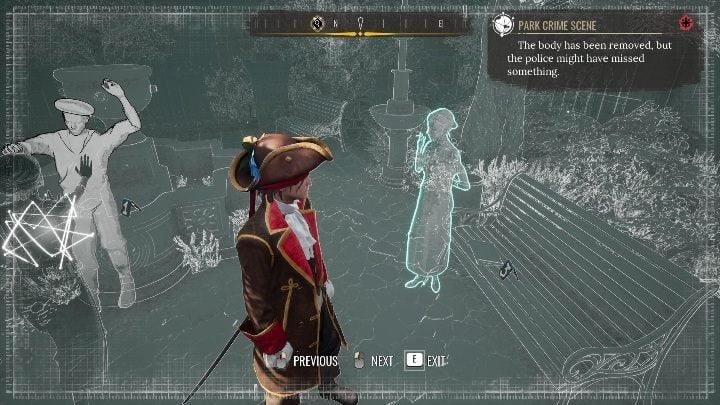 Woman kisses a man on the bench - Sherlock Holmes Chapter One Other Cases: Siren Song - walkthrough, solution - Other matters - Sherlock Holmes Chapter One Guide