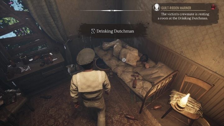 In the room you will find a sleeping sailor who is too cold and tired to talk to you - Sherlock Holmes Chapter One Other Cases: Siren Song - walkthrough, solution - Other matters - Sherlock Holmes Chapter One Guide