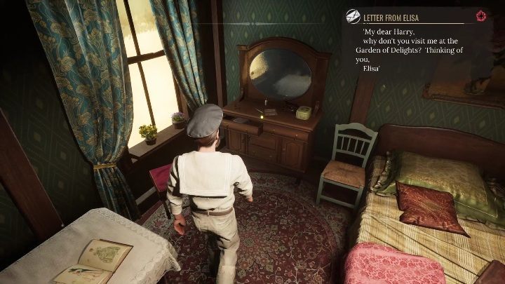 The last thing you need to check are the letters on the dresser next to the bed - Sherlock Holmes Chapter One Other Cases: Siren Song - walkthrough, solution - Other matters - Sherlock Holmes Chapter One Guide