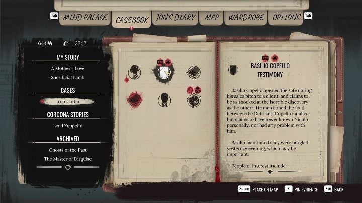 It's time to change the task in the case book and go to the crime scene - Sherlock Holmes Chapter One: Iron Coffin - walkthrough, Other Cases - Other matters - Sherlock Holmes Chapter One Guide