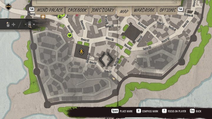 The first place you need to go is the courtyard between the buildings, in the southern part of the Old City - Sherlock Holmes Chapter One: The Hand-Me-Down - walkthrough, Cordona stories - Cordon Tales - Sherlock Holmes Chapter One Guide