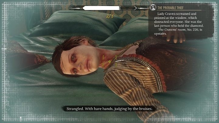 After talking to the Lord, you can examine the woman's body - Sherlock Holmes Chapter One: Ghosts of the Past, murder case - walkthrough - Ghosts of the past - Sherlock Holmes Chapter One Guide