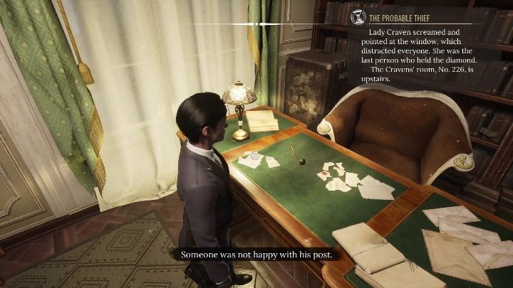 There's a huge desk right by the front door - Sherlock Holmes Chapter One: Ghosts of the Past, murder case - walkthrough - Ghosts of the past - Sherlock Holmes Chapter One Guide