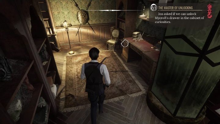 To find the key to the drawer, you must first select the correct task in the briefcase - Sherlock Holmes Chapter One: A Mothers Love, cabinet of curiosities - walkthrough - Motherly love #4 - Sherlock Holmes Chapter One Guide