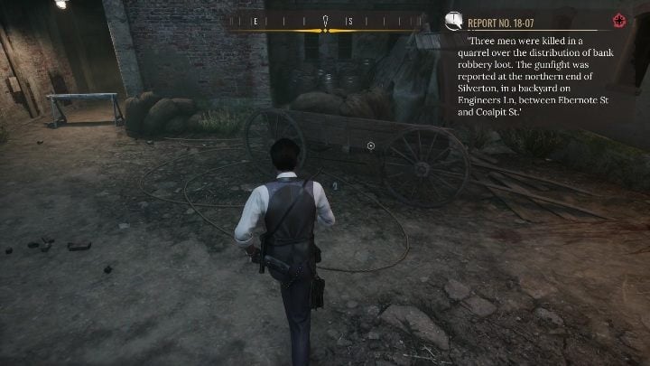 2nd evidence: It's a wooden wagon - Sherlock Holmes Chapter One: Splitting the Loot - walkthrough - Police cases - Sherlock Holmes Chapter One Guide