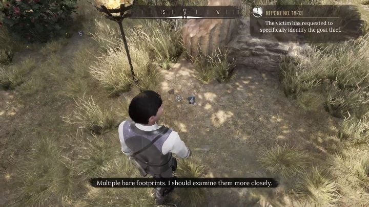 4th evidence: Footprints next to a large boulder - Sherlock Holmes Chapter One: The Scapegoat - walkthrough - Police cases - Sherlock Holmes Chapter One Guide
