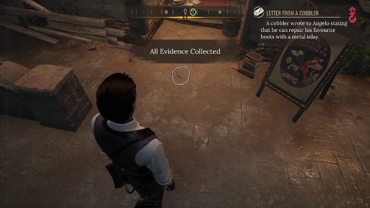 Activate Focus Mode to follow the footprints - Sherlock Holmes Chapter One: The Lost Shopkeeper Mycrofts Case - walkthrough, solution. - Mycroft Cases - Sherlock Holmes Chapter One Guide