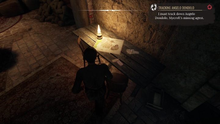 The next table is on the left - Sherlock Holmes Chapter One: The Lost Shopkeeper Mycrofts Case - walkthrough, solution. - Mycroft Cases - Sherlock Holmes Chapter One Guide