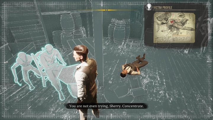 After you've gathered all the evidence, you can reconstruct the events - Sherlock Holmes Chapter One: Love, Death, and Cordona - walkthrough, solution - Mycroft Cases - Sherlock Holmes Chapter One Guide